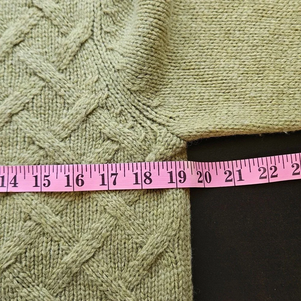FieldGear Women's Sage Green Wool Sweater Large Textured Weave Pattern Australia